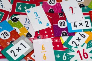 FunKey Maths cards scattered